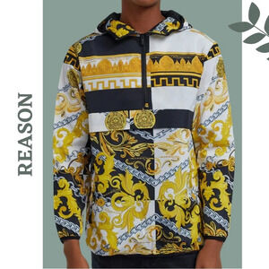 Reason Half Zip Anorak Japanese  Tiger Balm Print Black Yellow White
Size XL